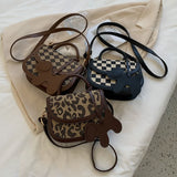Lattice Shoulder Messenger Women Bag Pendant Style Portable Small Bag