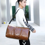 Men's Large Capacity Leather Travel Duffle Bag