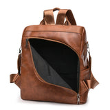 Leisure Soft Leather Women's Anti theft Backpack Large Capacity Travel Backpack