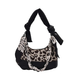Leopard Print Hobos Underarm Bag 16X29X6CM