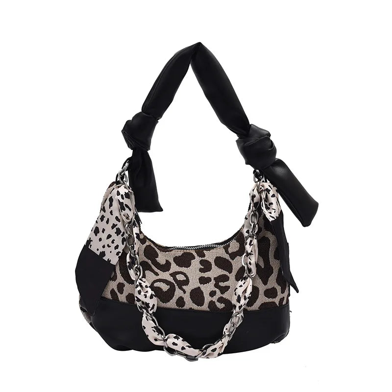 Leopard Print Hobos Underarm Bag 16X29X6CM