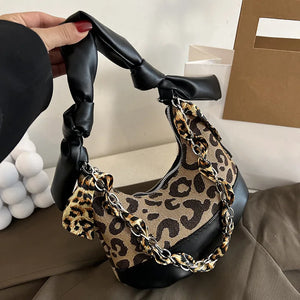 Leopard Print Hobos Underarm Bag 16X29X6CM