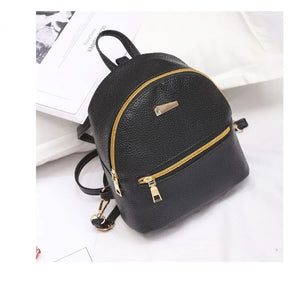 Mini Artificial Leather Women's Backpack Multi-function Shoulder Bag
