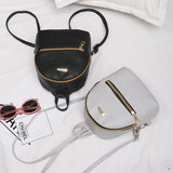 Mini Artificial Leather Women's Backpack Multi-function Shoulder Bag