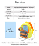 Plush Bulldozer Excavator Backpack for Kids 2-4 Years Old