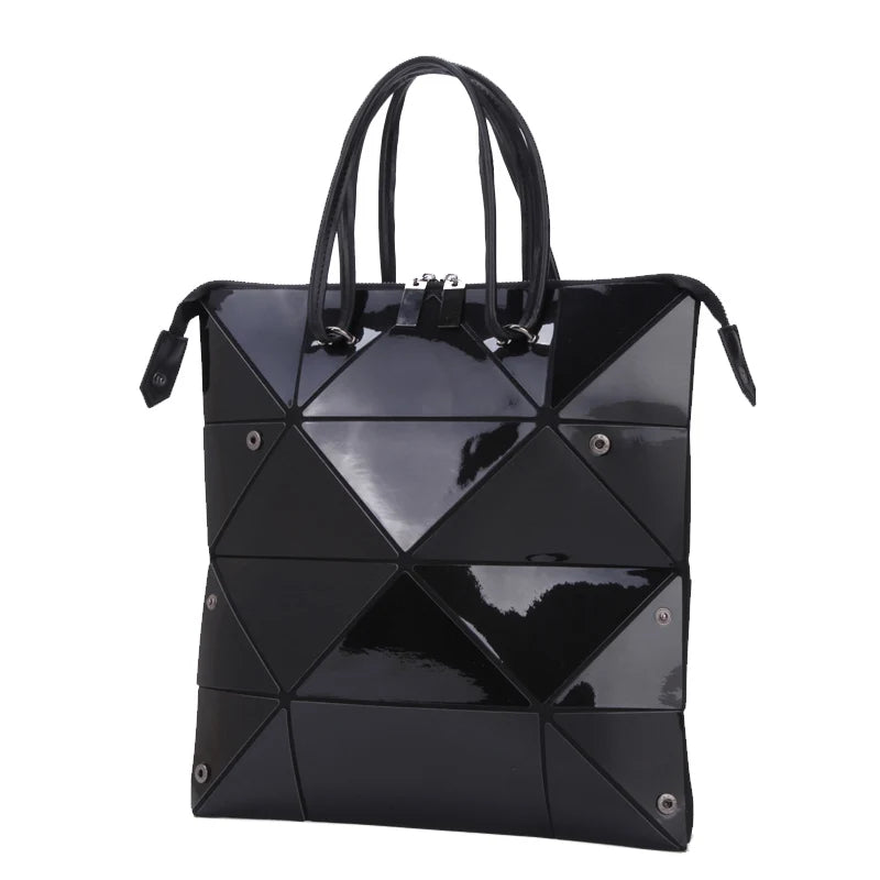 Casual Female PU Folding Tote Bags Women Diamond Crossbody Shou