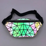 Holographic Waist Bag Geometry Fanny Pack Men Women Travel Chest Handbag