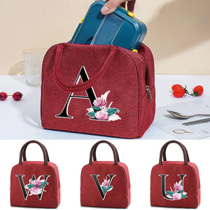 Whitemarble Lunch Bag Picnic Tote Canvas Handbag