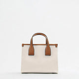 Canvas Leather Handbag Classic Woody Tote Bag