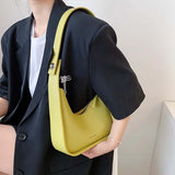 Lemon Leather Crossbody Bag for Women Casual Satchel Handbag