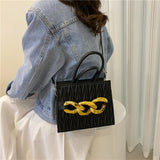 Leather Shoulder Bag for Women Chain Flap Quilted Small Square Bags