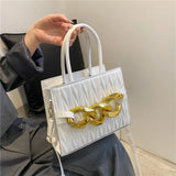 Leather Shoulder Bag for Women Chain Flap Quilted Small Square Bags