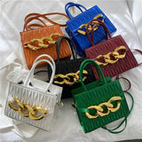Leather Shoulder Bag for Women Chain Flap Quilted Small Square Bags