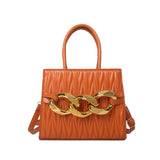 Leather Shoulder Bag for Women Chain Flap Quilted Small Square Bags