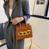 Leather Shoulder Bag for Women Chain Flap Quilted Small Square Bags