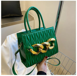 Leather Shoulder Bag for Women Chain Flap Quilted Small Square Bags