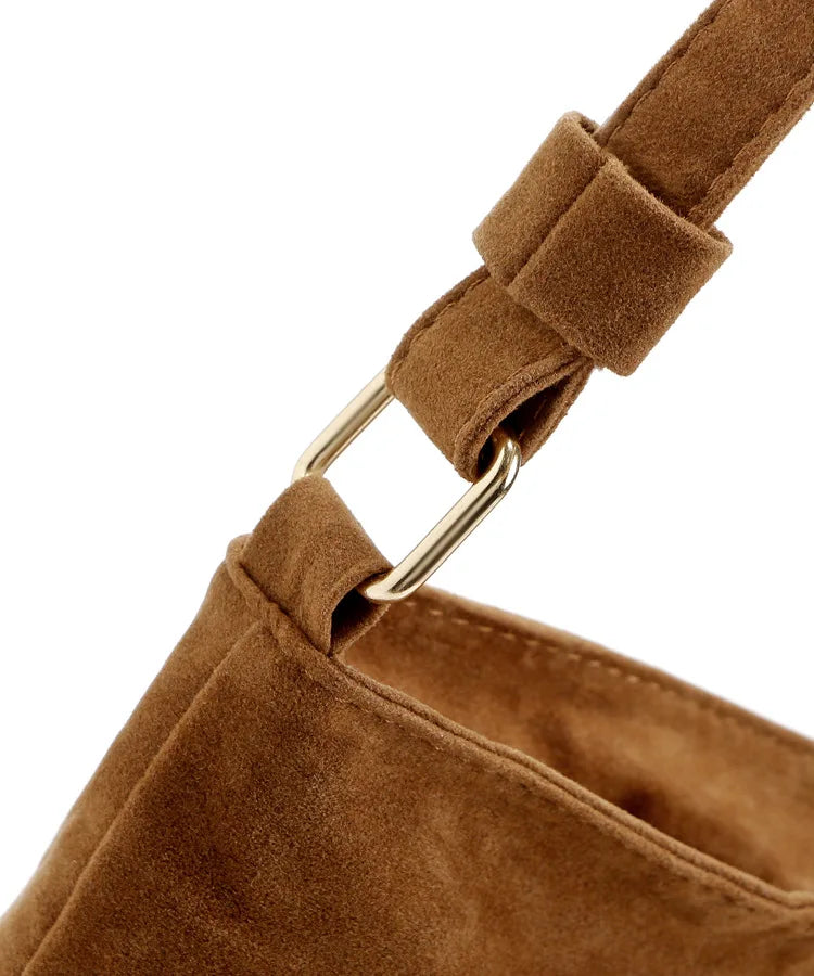 Vintage Brown Rivet Crossbody Shoulder Bag For Women With Long Strap