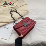 Women's PU Leather Shoulder Bag Chain Small Square Bag
