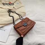 Women's PU Leather Shoulder Bag Chain Small Square Bag