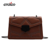 Women's PU Leather Shoulder Bag Chain Small Square Bag
