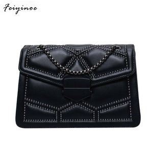 Women's PU Leather Shoulder Bag Chain Small Square Bag