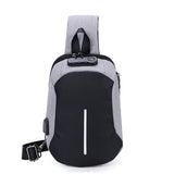Men's USB Crossbody Bag Anti Theft Shoulder Bag