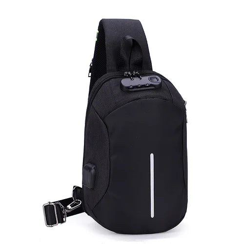 Men's USB Crossbody Bag Anti Theft Shoulder Bag