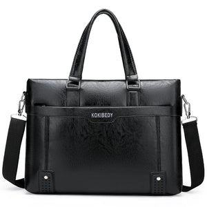 Men Briefcase 14 inch Pu leather Men's Shoulder Bag Crossbody Bags Bussi