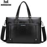 Men Briefcase 14 inch Pu leather Men's Shoulder Bag Crossbody Bags Bussi