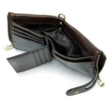 Vintage Leather Men Wallet with Anti-theft Chain and Name Engraving