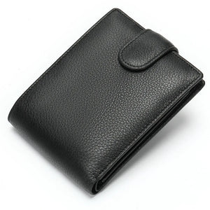 Leather Men Wallet Engraved Name Hasp Male Purses Long Vintage High Quality