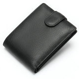 Leather Men Wallet Engraved Name Hasp Male Purses Long Vintage High Quality