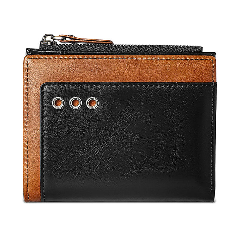Anti-Theft Leather Wallet for Men Large Capacity Zipper Business Purse