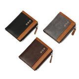 Anti-Theft Leather Wallet for Men Large Capacity Zipper Business Purse