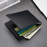Men Wallets Small Money Purses Wallets Dollar Top Thin Zipper Leather Wallet