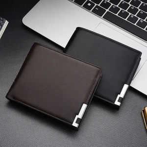 Men Wallets Small Money Purses Wallets Dollar Top Thin Zipper Leather Wallet