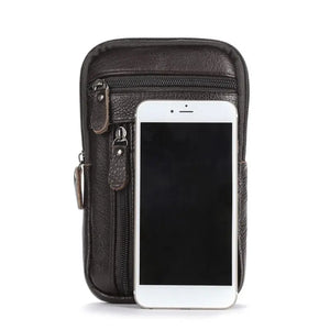Men's Leather Phone Pouch Crossbody Waist Pack