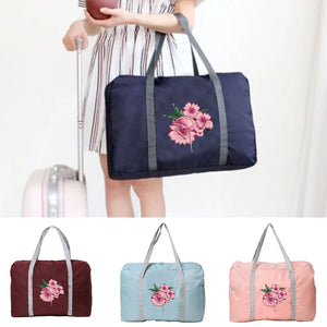 Men's Fishing Travel Bag Foldable Flamingo Print Camping Storage