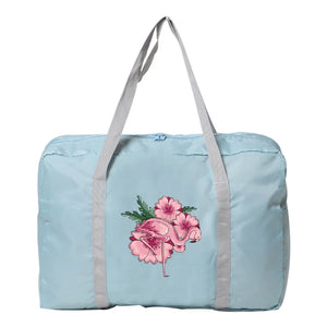 Men's Fishing Travel Bag Foldable Flamingo Print Camping Storage