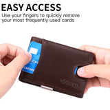 Men's Slim Wallets Cowhide Dollar Clip RFID Blocking Purse Cartera Hombre