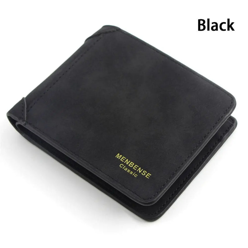 Men's Short Leather Wallet Retro Thin Multi-Card Wallet