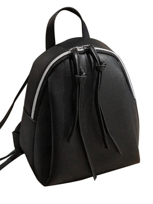 Mini PU Leather Backpack Women's Small Shoulder Bag with Fringe Zipper