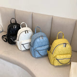 Mini Small Backpack PU Leather Chain Decoration Women