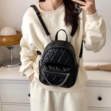 Mini Small Backpack PU Leather Chain Decoration Women