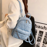 Mini Small Backpack PU Leather Chain Decoration Women