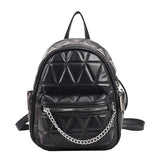 Mini Small Backpack PU Leather Chain Decoration Women