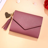 Mini Tassel Mini Wallets for Women Purse Female Short Students Lovely Purse Ladi