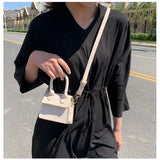 Crocodile Pattern Shoulder Bag Small Square Lady Handbag