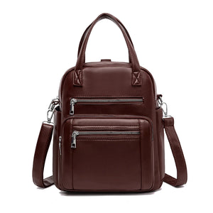 Soft Leather Backpack for Teenage Girls Women Bagpack