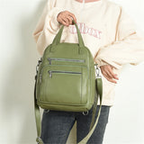 Soft Leather Backpack for Teenage Girls Shoulder Bags for Women